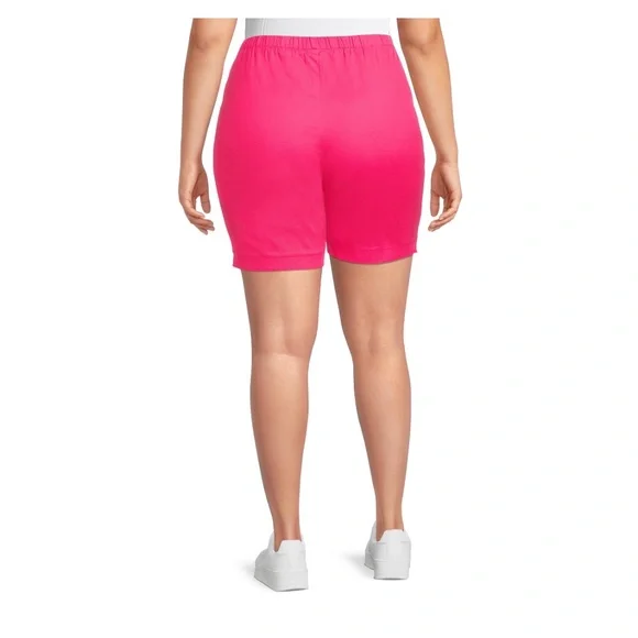 Just My Size Women’s Plus Size Bright Rose Pocket Shorts 2X NEW - Picture 2 of 8